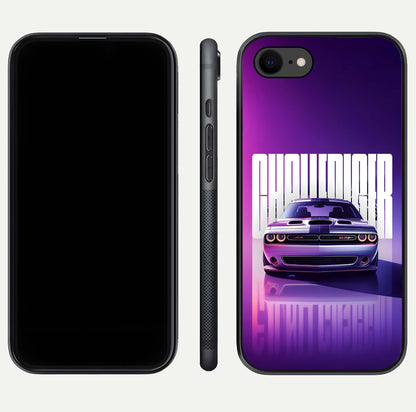 Midnight Muscle Ride Glass Case for iPhone 7 front & back layout with dark automotive tones and edges