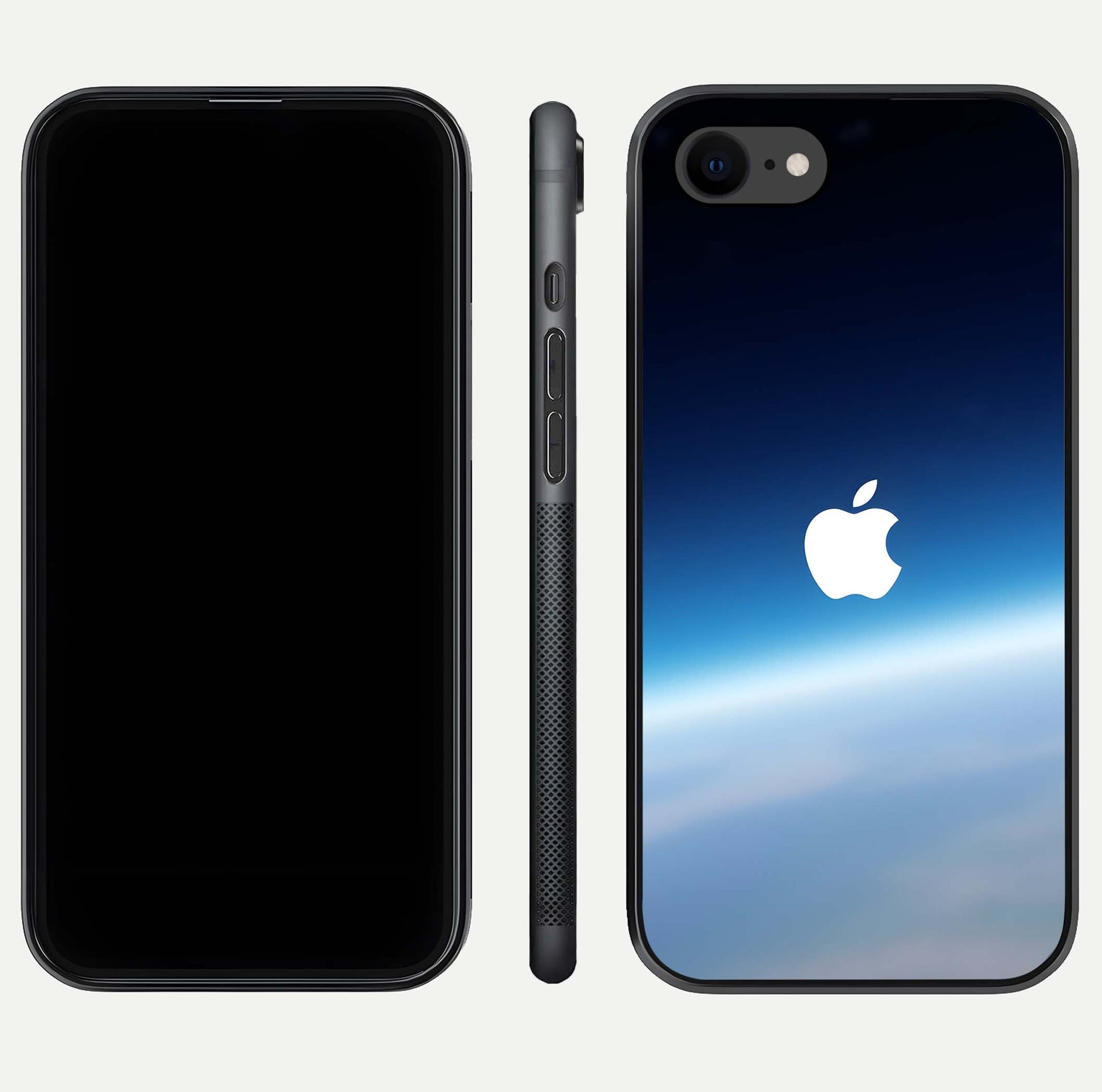 Minimal Apple Sky Glass Case for iPhone 7 front & back layout with clean tone and minimal finish