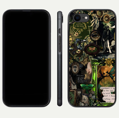 Mystic Woods Secret Glass Case for iPhone 7 front & back layout showing nature theme and smooth edges