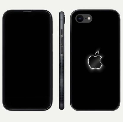 Neon Apple Glow Glass Case for iPhone 7 front & back layout showing bright tones and edge curve