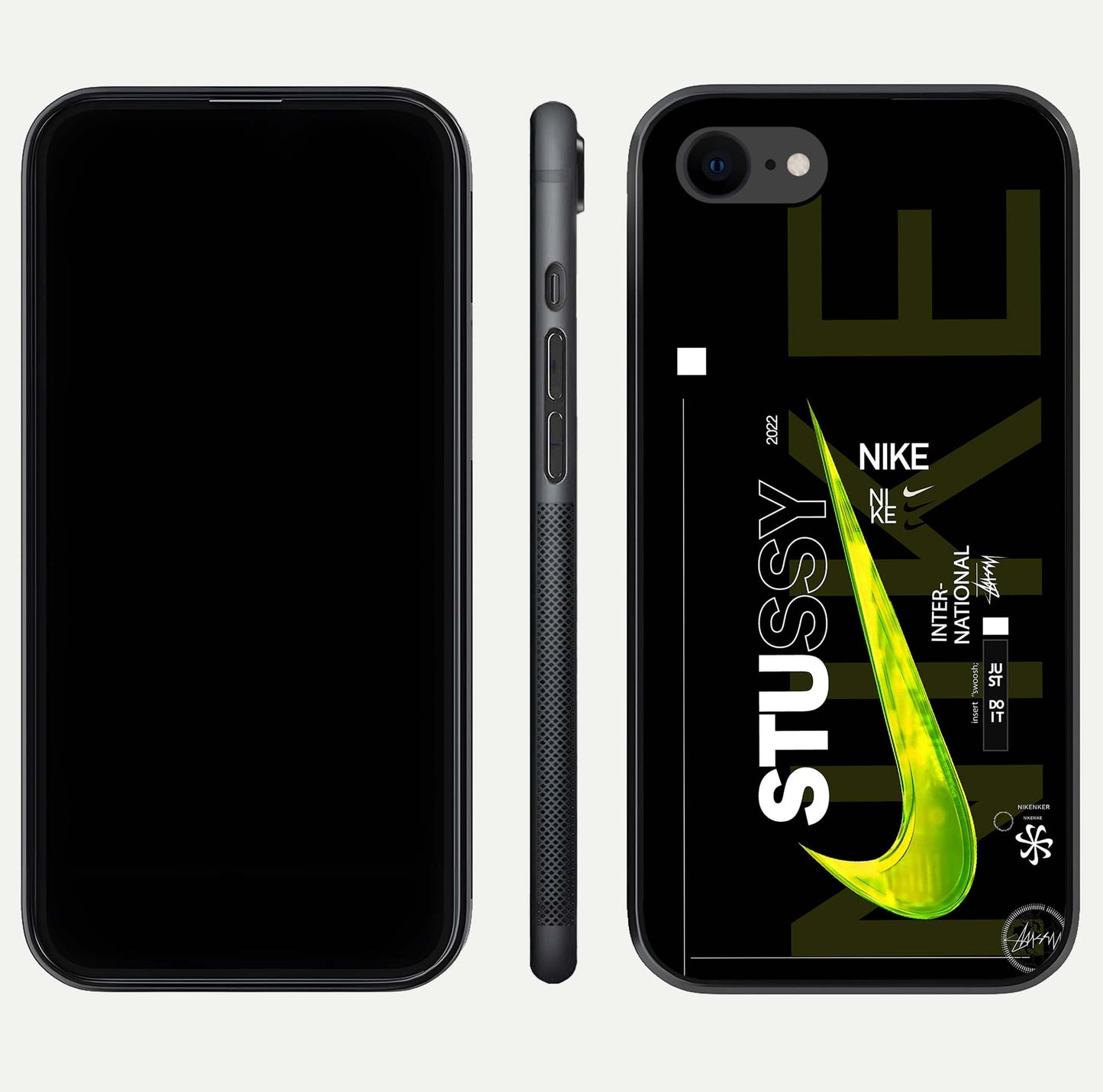 Neon Street Edition Glass Case for iPhone 7 front & back layout highlighting street art vibe and edges
