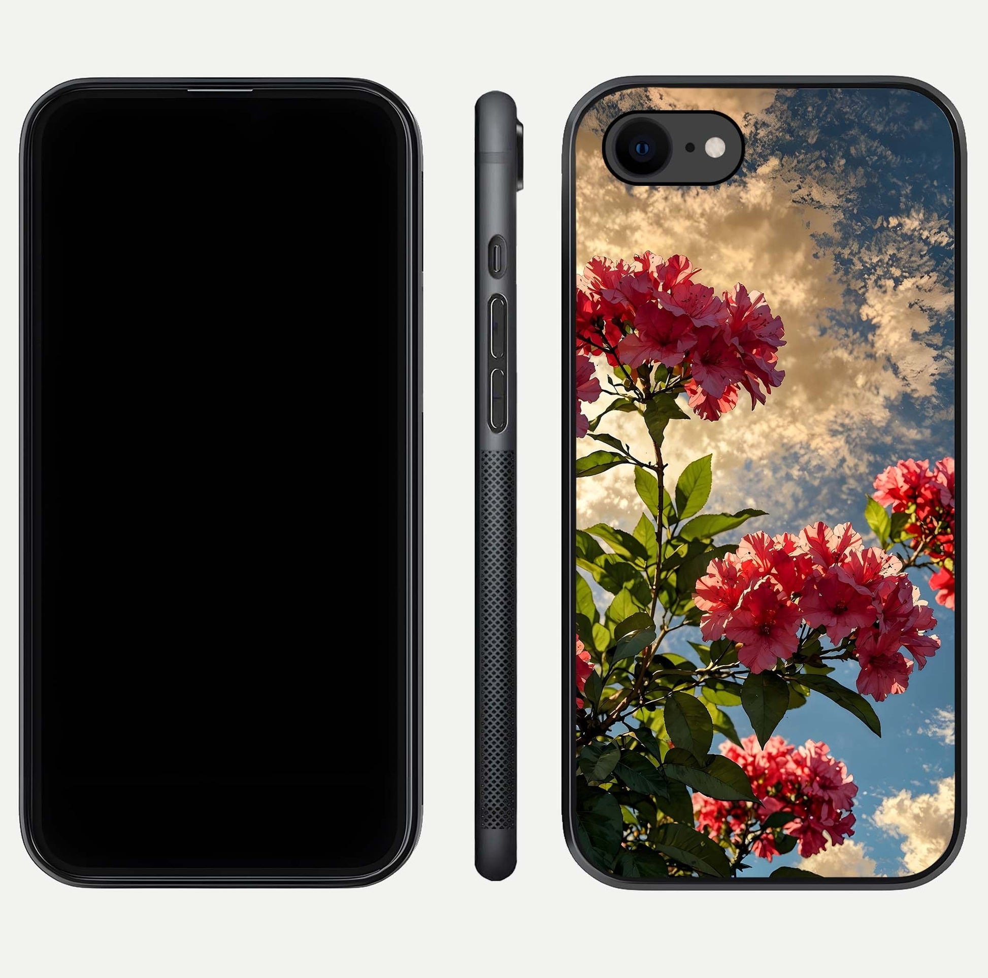 Red Bloom Skies Glass Case for iPhone 7 front & back layout showing soft gradient sky tones and edges