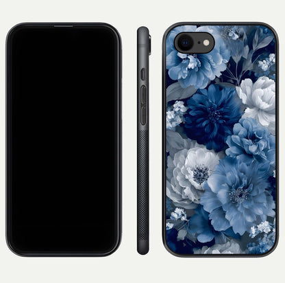 Royal Bloom Garden Glass Case for iPhone 7 front & back layout showing soft tones and curved glass design