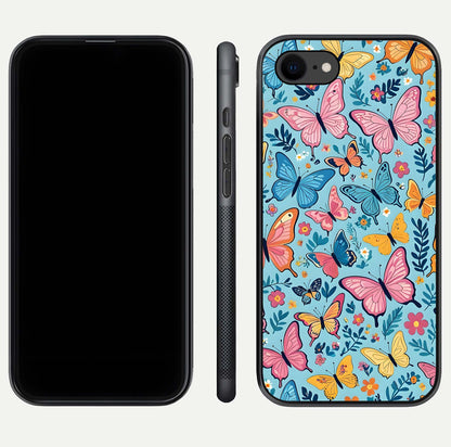 Spring Wing Garden Glass Case for iPhone 7 front & back layout showing soft tones and elegant glass design