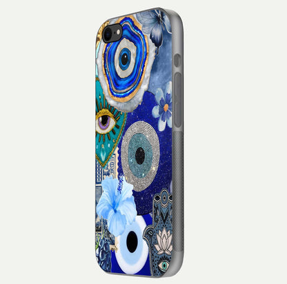 Celestial Blue Vision Glass Case for iPhone 7 side-angle image capturing starlight shimmer and glass reflection