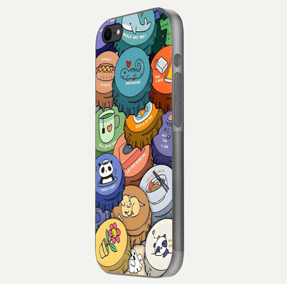 Coins Patterns Glass Case for iPhone 7 side-angle photo capturing shine finish and curve glow