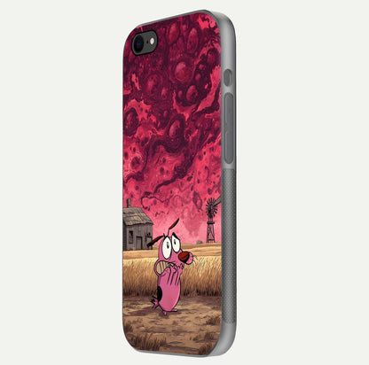 Courage Under Sky Glass Case for iPhone 7 side-angle photo showing gloss tone and curve highlight