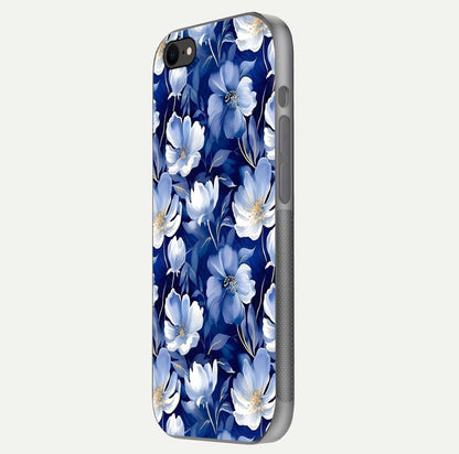 Cute Floral Patterns Glass Case for iPhone 7 side-angle image showing polished surface and gloss tone
