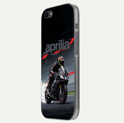 Dark Aprilla Glass Case for iPhone 7 side-angle photo showing reflection gloss and curved edge finish