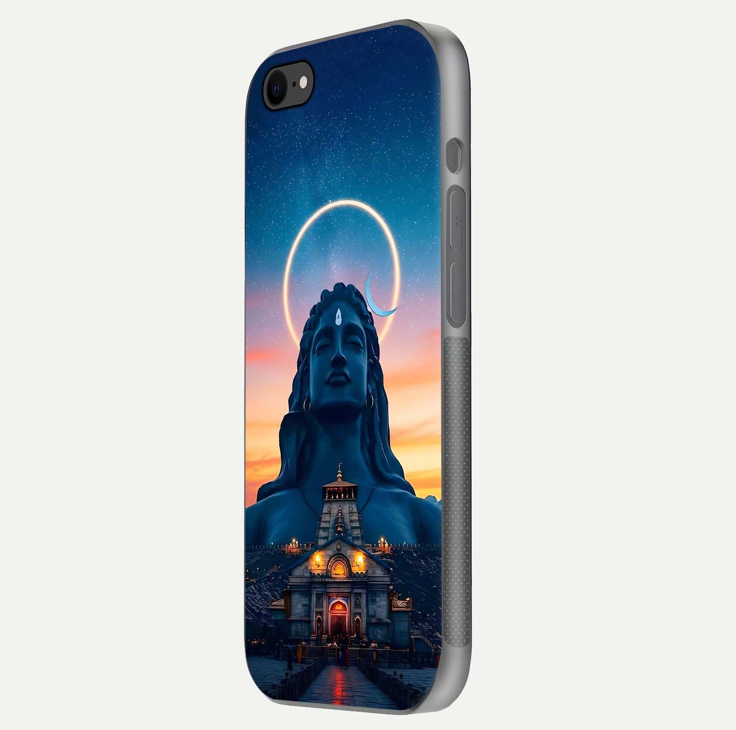 Eternal Shiva Aura Glass Case for iPhone 7 side-angle image showing reflection clarity and rich tone