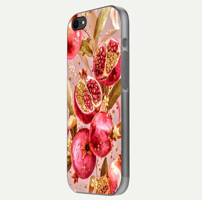 Golden Bloom Glow Glass Case for iPhone 7 side-angle image showing light reflection, gloss texture, and rich tone