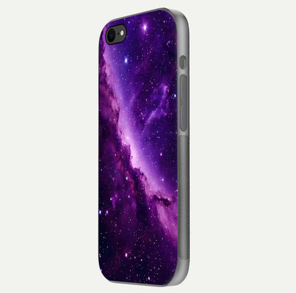 Purple Shade Sky Glass Case for iPhone 7 side-angle image showing shine and soft violet blend