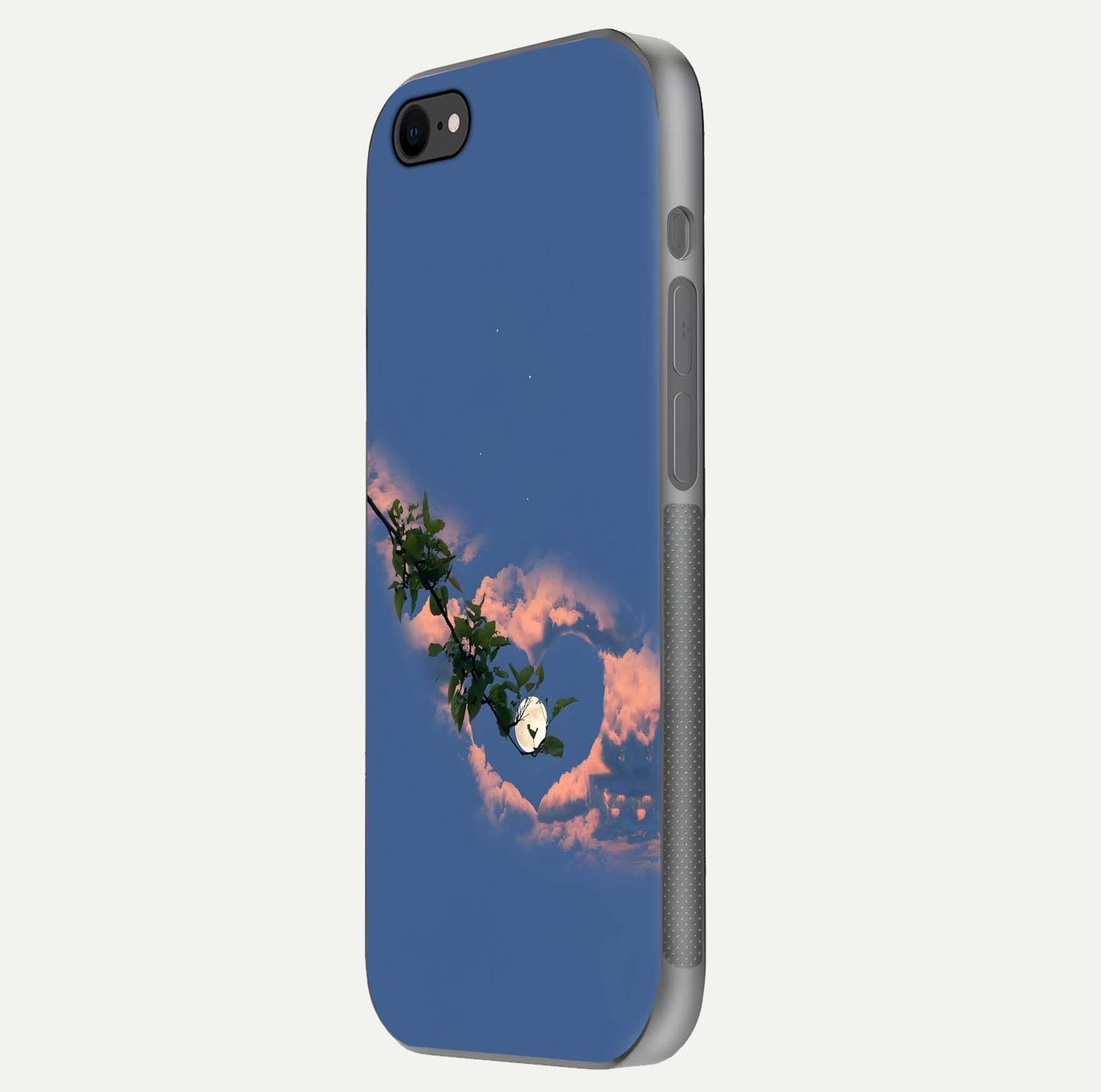 Sky Under Tree Glass Case for iPhone 7 side-angle image showing shine, edge texture, and scenic detail