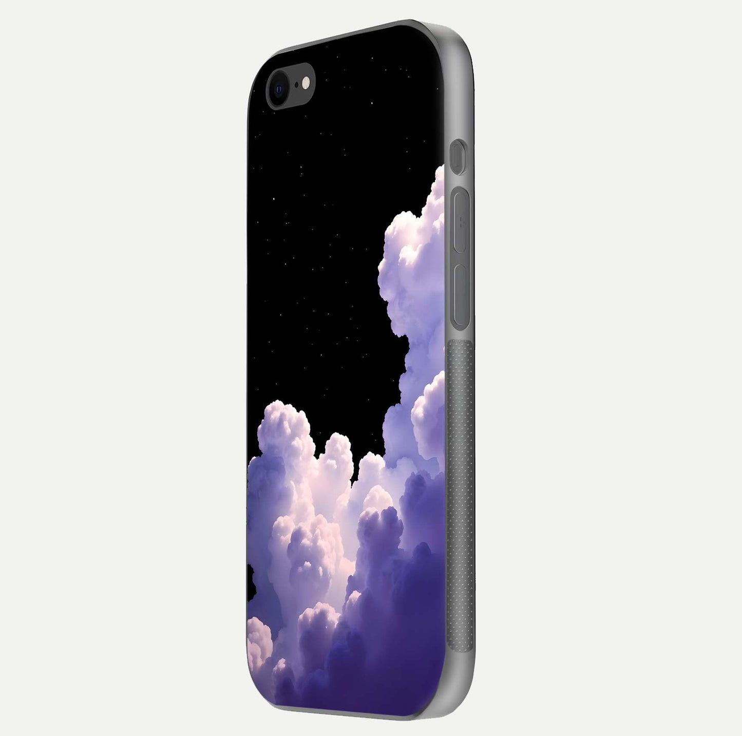 Starlit Night Whispers Glass Case for iPhone 7 side-angle image showing reflection and night pattern shine