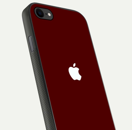 Apple Crimson Core Glass Case for iPhone 7 close-up angle showing deep crimson tone and HD glass reflection