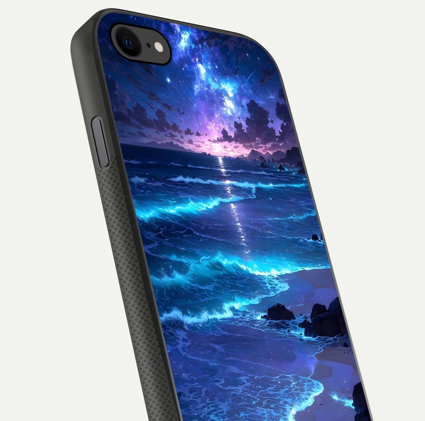 Classic Damn Look Glass Case for iPhone 7 close-up highlighting quote text and reflection shine