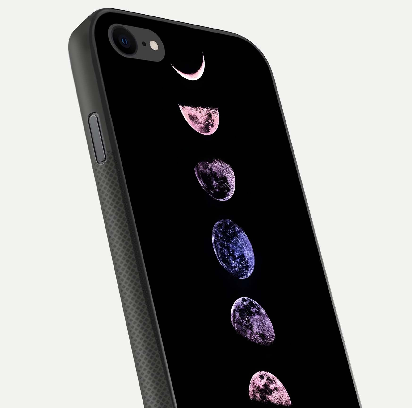 Crimson All Planets Glass Case for iPhone 7 close-up highlighting planet details and reflection polish
