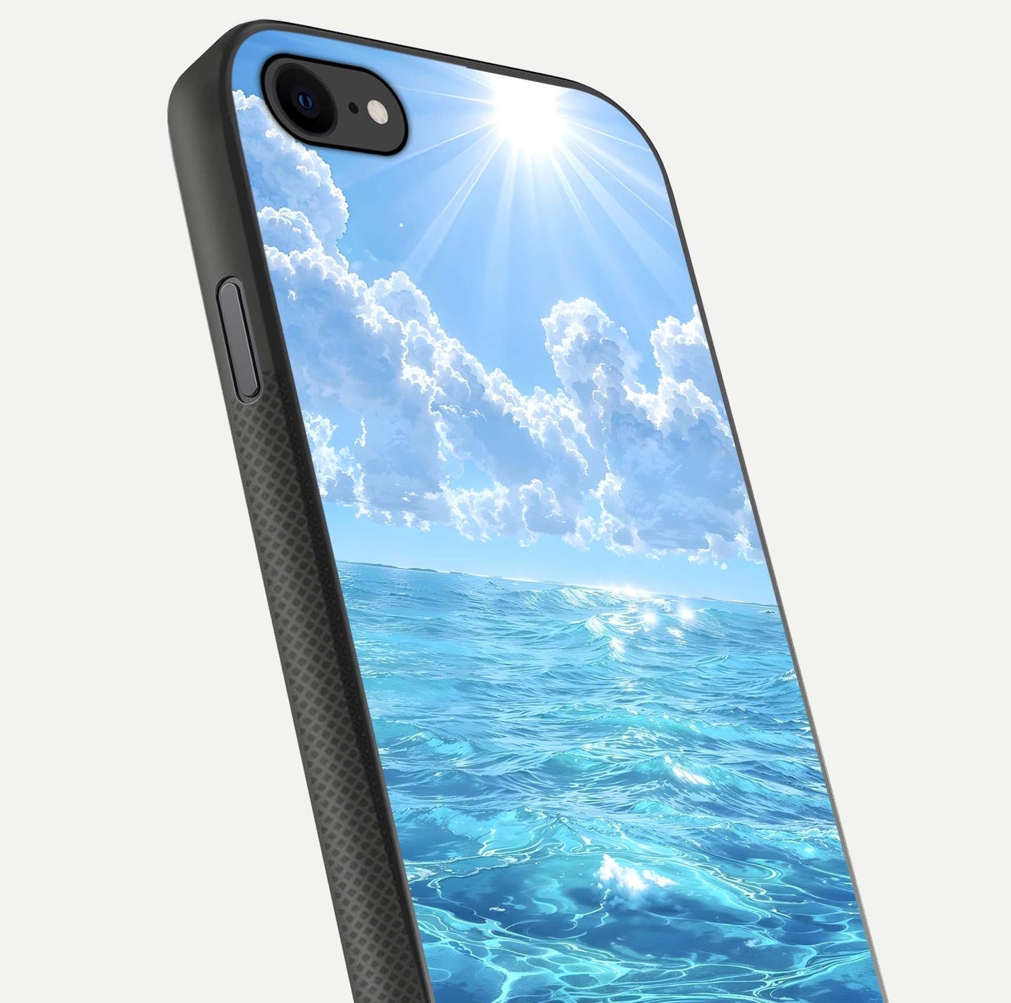 Endless Ocean Horizon Glass Case for iPhone 7 close-up highlighting water texture and reflection shine