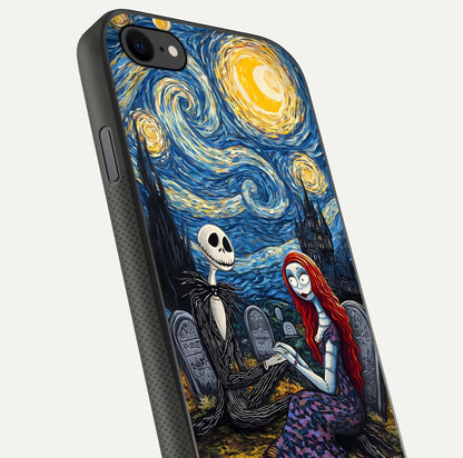 Eternal Night Love Glass Case for iPhone 7 close-up highlighting stars and reflection glow
