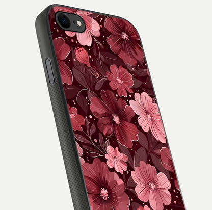 Flower Blush Bloom Glass Case for iPhone 7 close-up highlighting pastel tones and reflection clarity