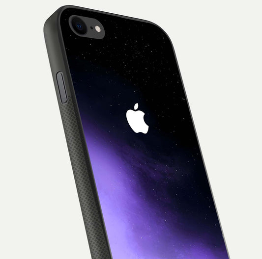 Galaxy Apple Aura Glass Case for iPhone 7 close-up angled shot showing aura lighting and reflection polish