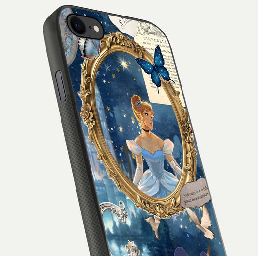 Midnight Queen Glass Case for iPhone 7 close-up angled shot featuring crown motif and gloss reflection