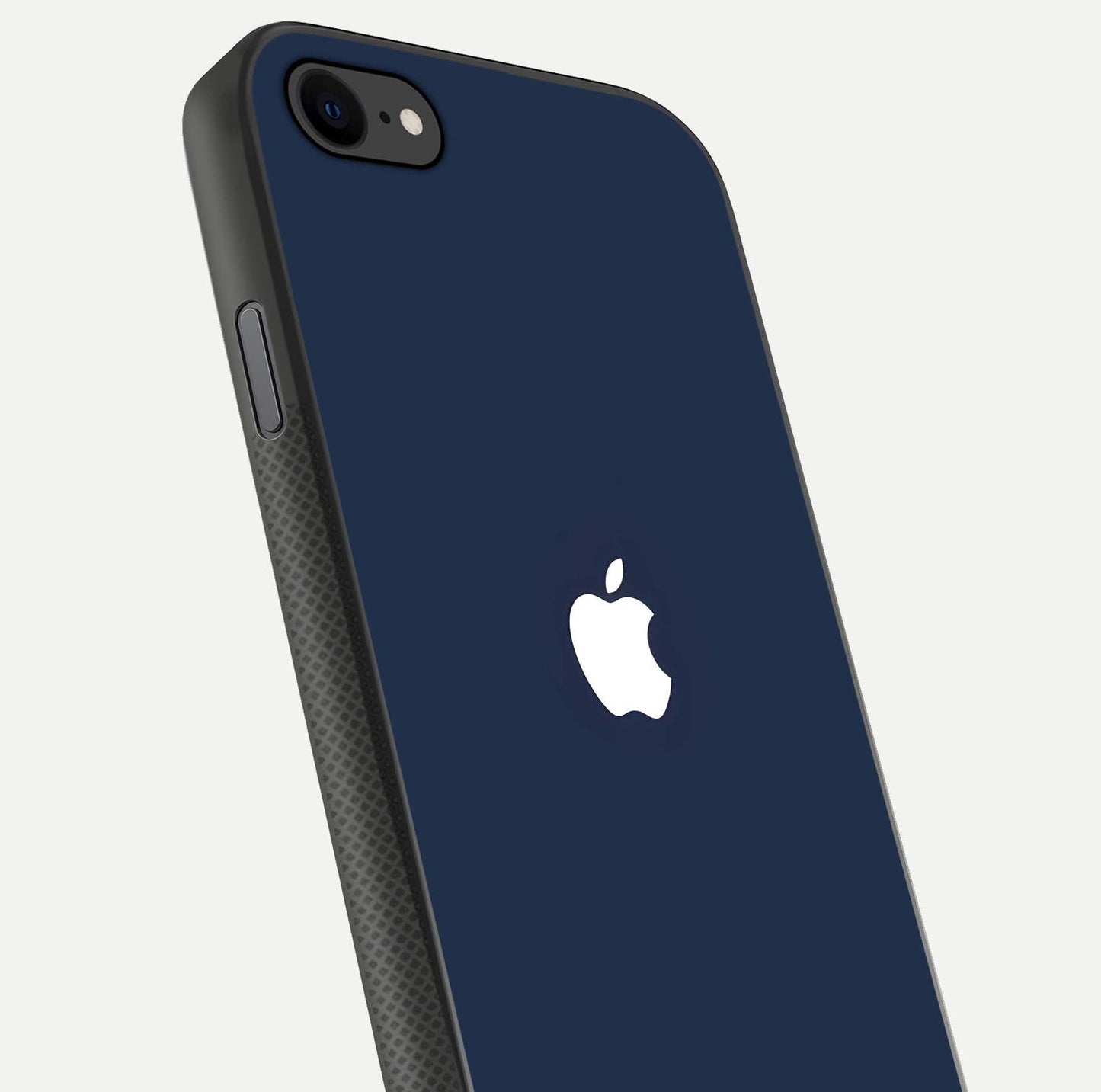 Minimal Apple Night Glass Case for iPhone 7 close-up angled shot showing clean reflection and soft tone