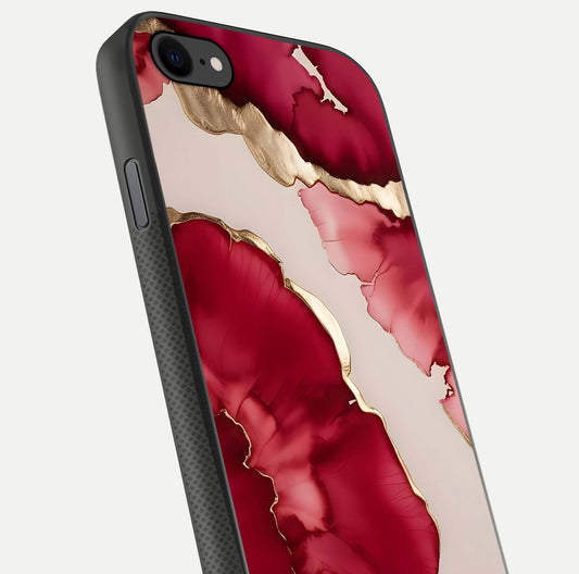Pink & White Marble Glass Case For iPhone 7