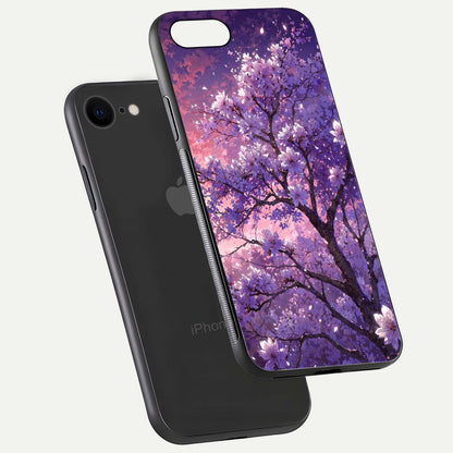 Blossom Tree Glass Case for iPhone 7 floating dual-mockup displaying texture detail and curved edges