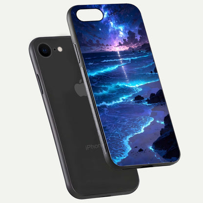 Classic Damn Look Glass Case for iPhone 7 floating mockup emphasizing HD gloss and stylish edges