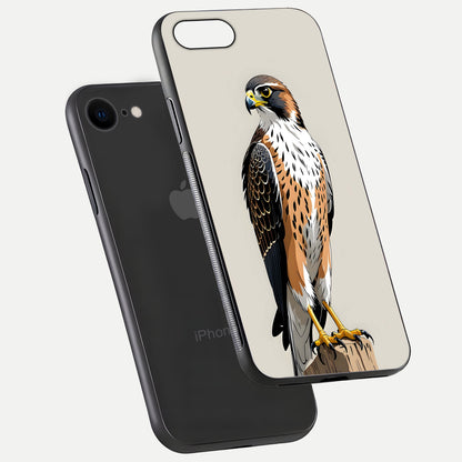 Clever Eagle Glass Case for iPhone 7 floating mockup displaying sharp gloss and art contrast