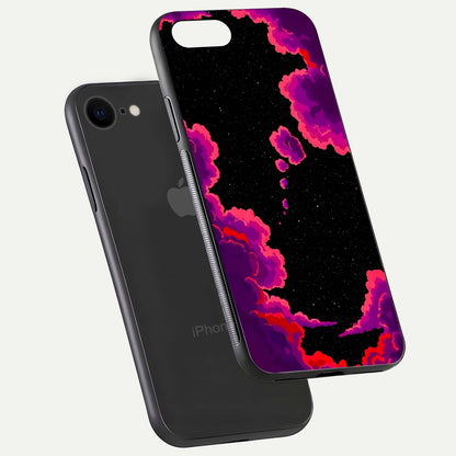 Galaxy Dream Frame Glass Case for iPhone 7 floating dual-view mockup showing vibrant gloss and space-themed tones