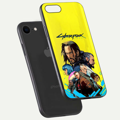 Neon Rebel Genesis Glass Case for iPhone 7 floating dual-view mockup showing electric glow and depth