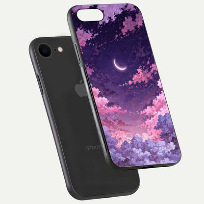 Sky Drift Clouds Glass Case for iPhone 7 floating dual-view mockup displaying gloss shine and depth