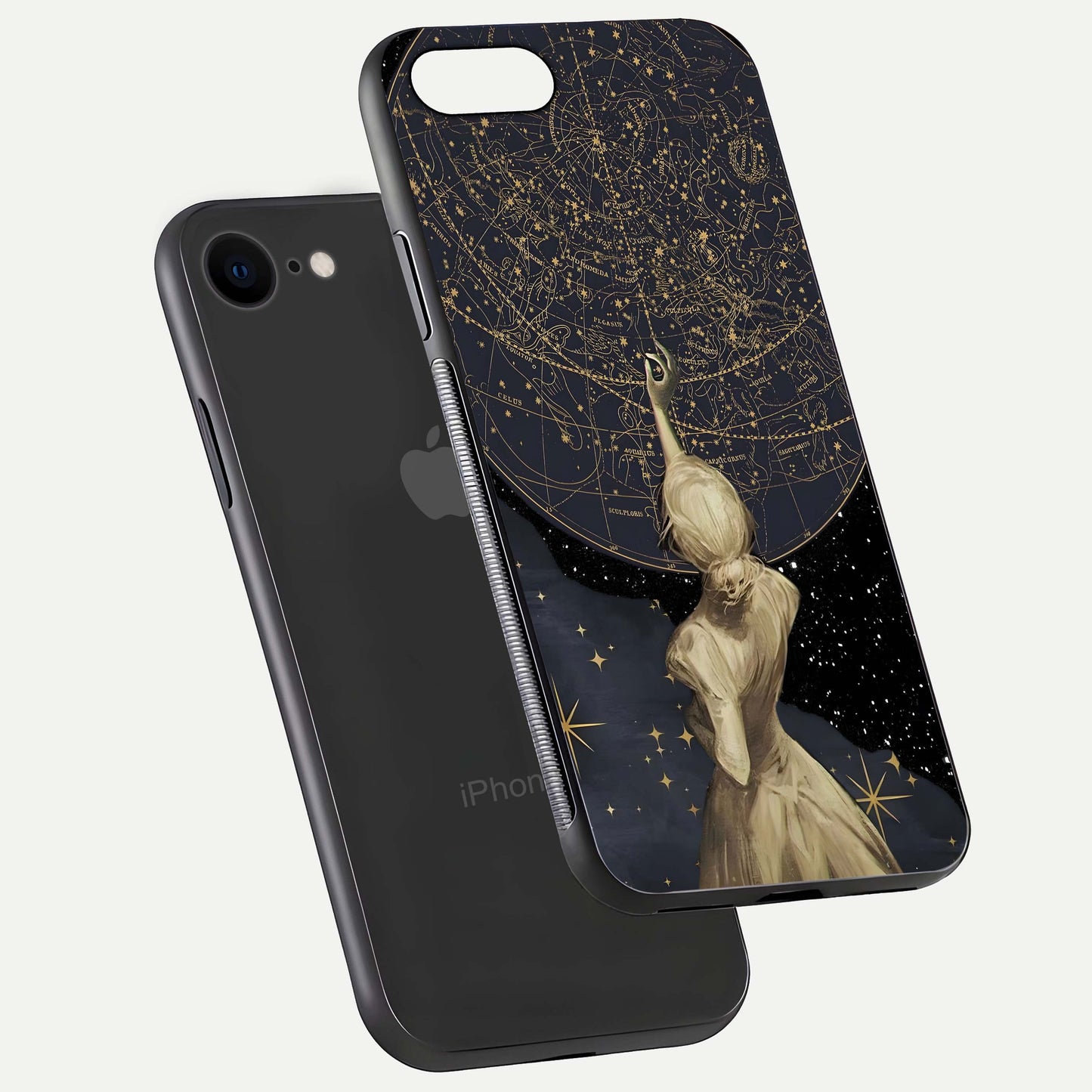 Taylor Swift Girl Glass Case for iPhone 7 floating dual-view mockup displaying gloss and stylish artwork