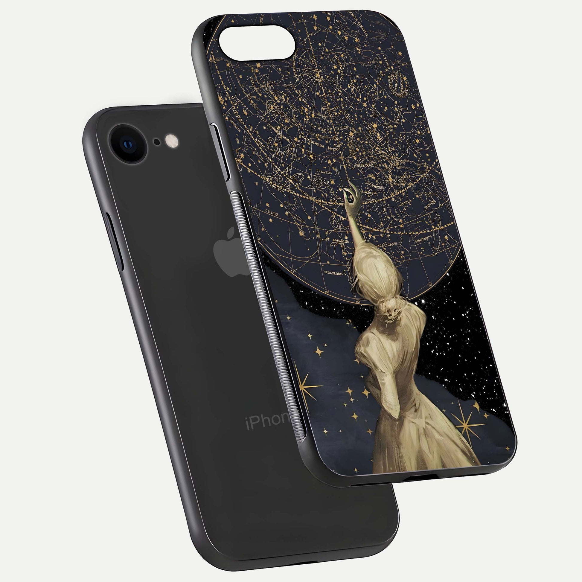 Taylor Swift Girl Glass Case for iPhone 7 floating dual-view mockup displaying gloss and stylish artwork