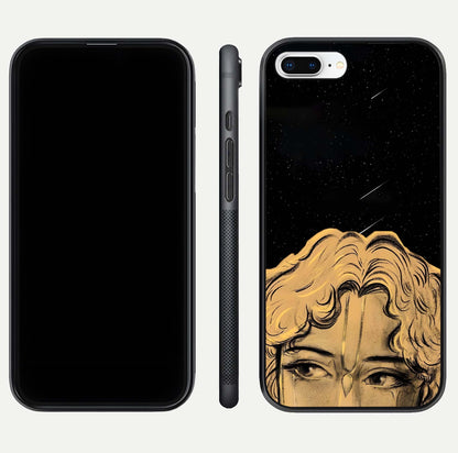 Celestial God’s Plan Glass Case for iPhone 7 Plus front & back layout showing smooth finish and spiritual art