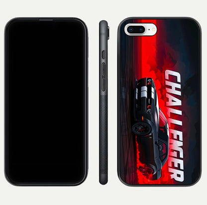 Crimson Challenger Fury Glass Case for iPhone 7 Plus dual-view layout displaying bold tones and edge polish