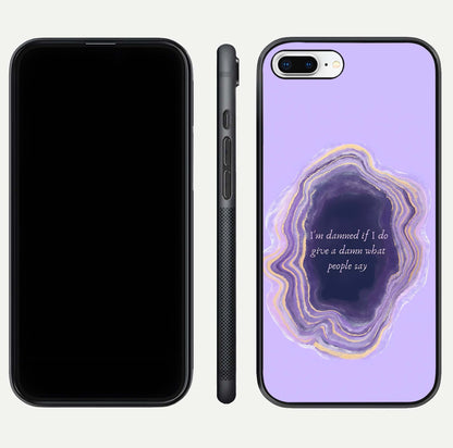 Damned People Quote Glass Case for iPhone 7 Plus dual-view layout displaying modern print and glass clarity