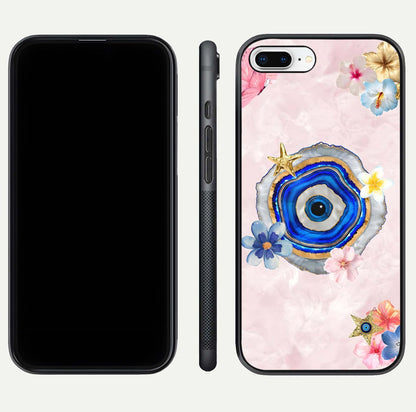 Divine Aura Bloom Glass Case for iPhone 7 Plus dual-view layout displaying divine color tones and smooth edges