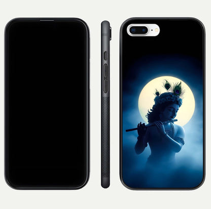Divine Moon Flute Glass Case for iPhone 7 Plus dual-view layout displaying soft night tones and curved polish