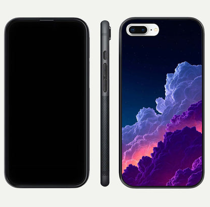 Dreamy Cloud Skies Glass Case for iPhone 7 Plus dual-view layout displaying calm sky art and smooth curve