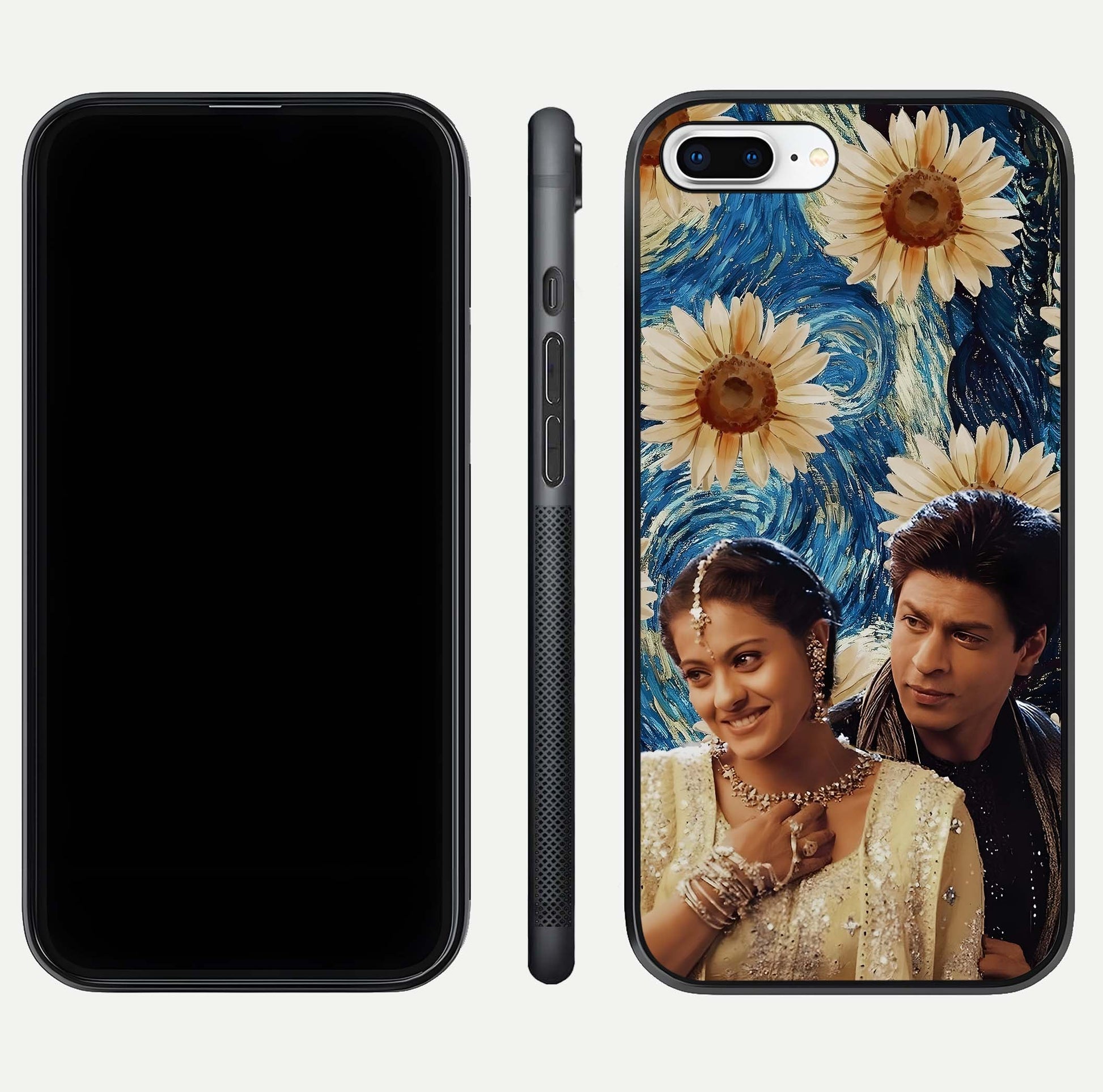 Eternal Love Story Glass Case for iPhone 7 Plus dual-view layout displaying soft hues and smooth glass
