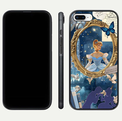 Midnight Queen Glass Case for iPhone 7 Plus front & back layout displaying regal tones and smooth edges