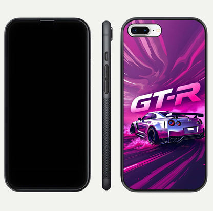 Speed Drift Legend Glass Case for iPhone 7 Plus front & back layout showing bold tones and smooth edges