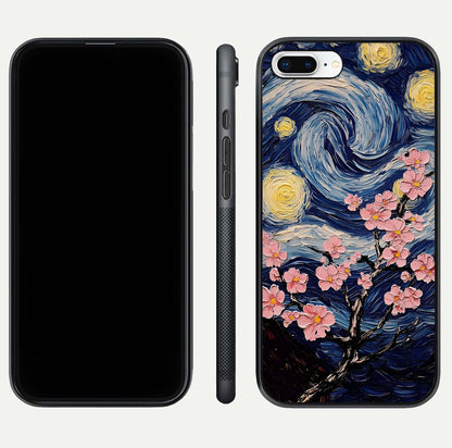 Van Gogh Scenery Glass Case for iPhone 16 Pro front & back layout showing vibrant tones and detailed design
