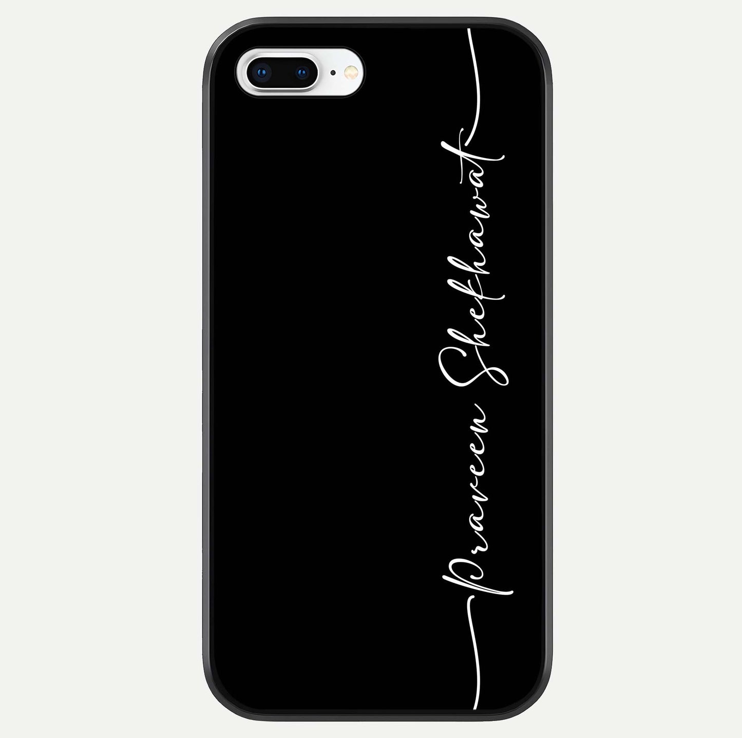 Black Tune Custom Name Glass Case For iPhone 7 Plus by Custom World
