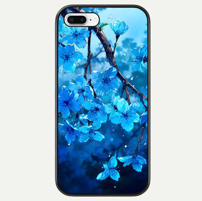 Blue Blossoms Branch Glass Case For iPhone 16 Pro by Custom World