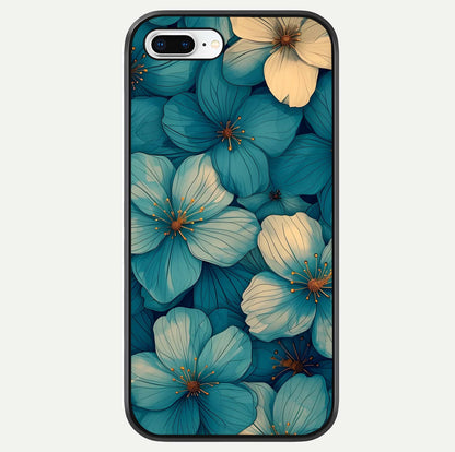 Blue Shade Floral Glass Case For iPhone 7 Plus by Custom World