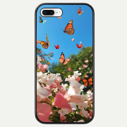 Butterflies In Bloom Sky Glass Case For iPhone 7 Plus by Custom World